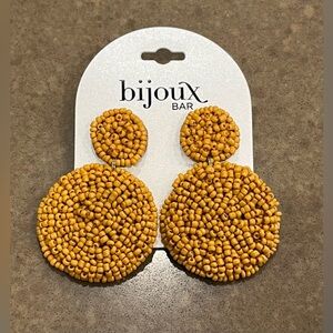NWT darling Bijou Bar golden yellow beaded drop earrings.